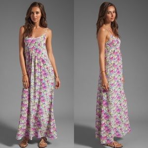 Yumi Kim Silk Floral Alyssa Maxi Dress Pink, Sz S